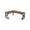 Bureau brun en bois massif en forme de L