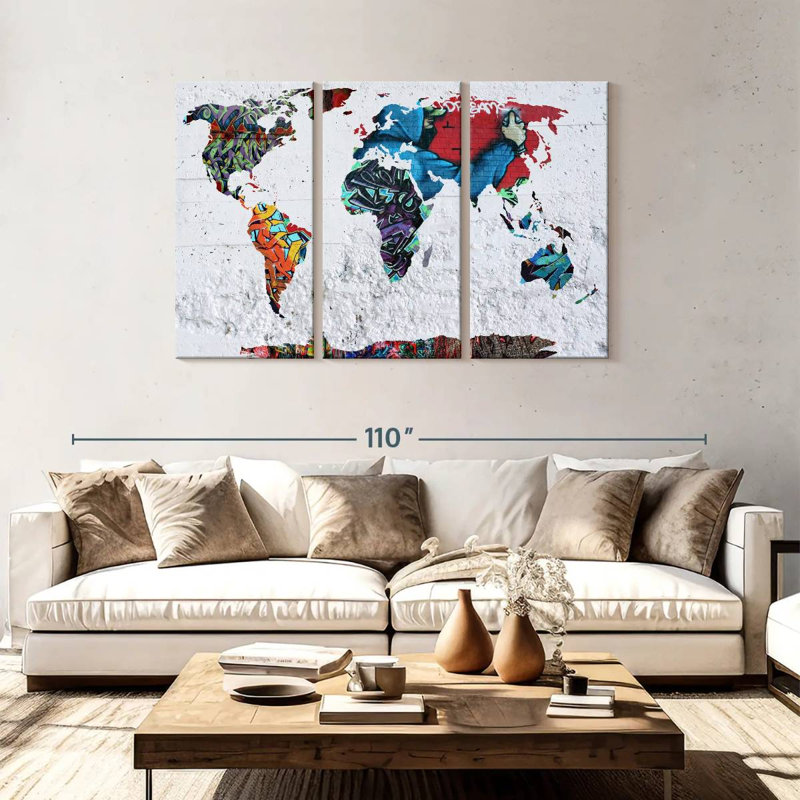 Aliaz Map Graffiti, 48" H x 74" W