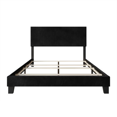 Lit tapissier grand format en velours noir