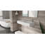 Lavabo de salle de bain mural rectangulaire en résine avec trop-plein 39,4 po x 17,7 po Badeloft WT-02-B-G-137927635