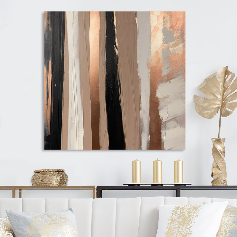 «Brown and Black Beyond Boundaries IV», reproduction sur toile abstraite, L 16 po x H 16 po, Toile tendue