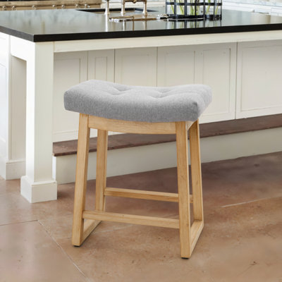 Tabouret de bar 24 po à hauteur de comptoir avec structure en bois pour îlot de cuisine