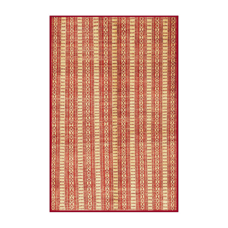 Tapis de zone orange contemporaine, Rectangle 5 pi x 7 pi