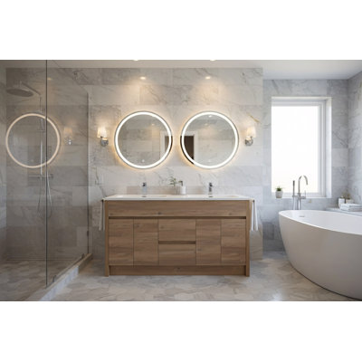 Anaheid 59" Double Bathroom Vanity Set