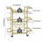 Zoela Metal Golden Bar Cart, 35''x32''x15''-1121674939