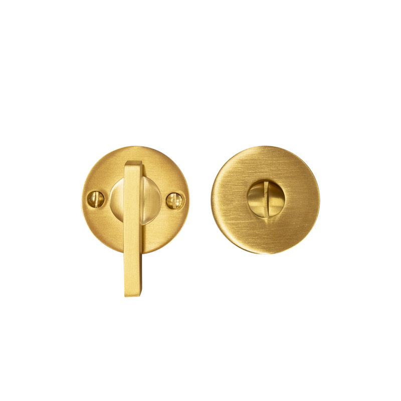 Pocket Door Hardware with ADA Knob, Satin Brass