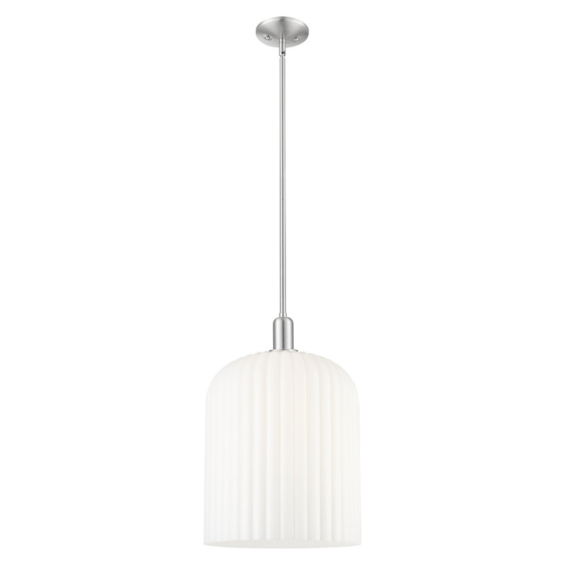 Downtown Urban - Voile de mariée - Mini-luminaire suspendu 1 tige, H 18 po x l 12 po x P 12 po, Blanc brillant