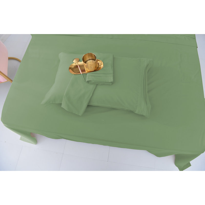 1800 Thread Count Rayon from Bamboo Sheet Set, Twin, Sage Green