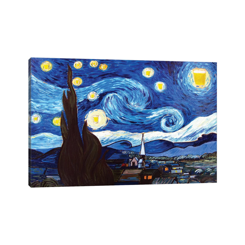 Starry Pint by Scott Clendaniel - Wrapped Canvas Painting, 20.32 cm H x 30.48 cm W
