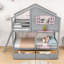 Lit superposé simple en bois avec 2 tiroirs-654156308