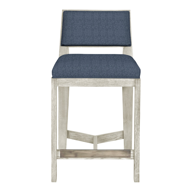 Thom Filicia Solid Wood 32.5" Bar Stool, Wrenn, Navada Blue