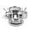 Batterie de cuisine en acier inoxydable 8 pièces avec couvercle, casseroles et poêles de cuisine en acier inoxydable tri-pli de la collection de trémontine, prête à l'induction, lavable au lave-vaisselle, certifiée NSF, fabriquée au Brésil