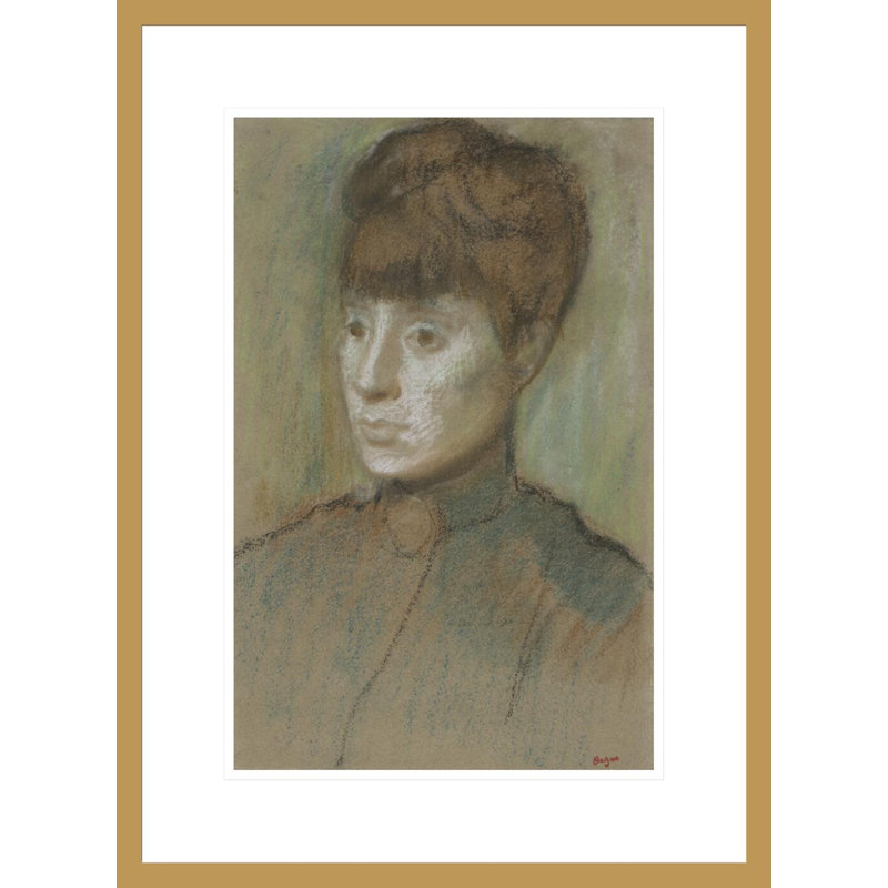 Tête de femme par Edgar Degas, H 21,75 po x l 16,03 po