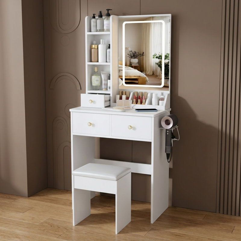 Bureau de coiffeuse moderne, Blanc