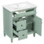 Meuble-lavabo Mid-Century 30 po avec lavabo en céramique-1173178809