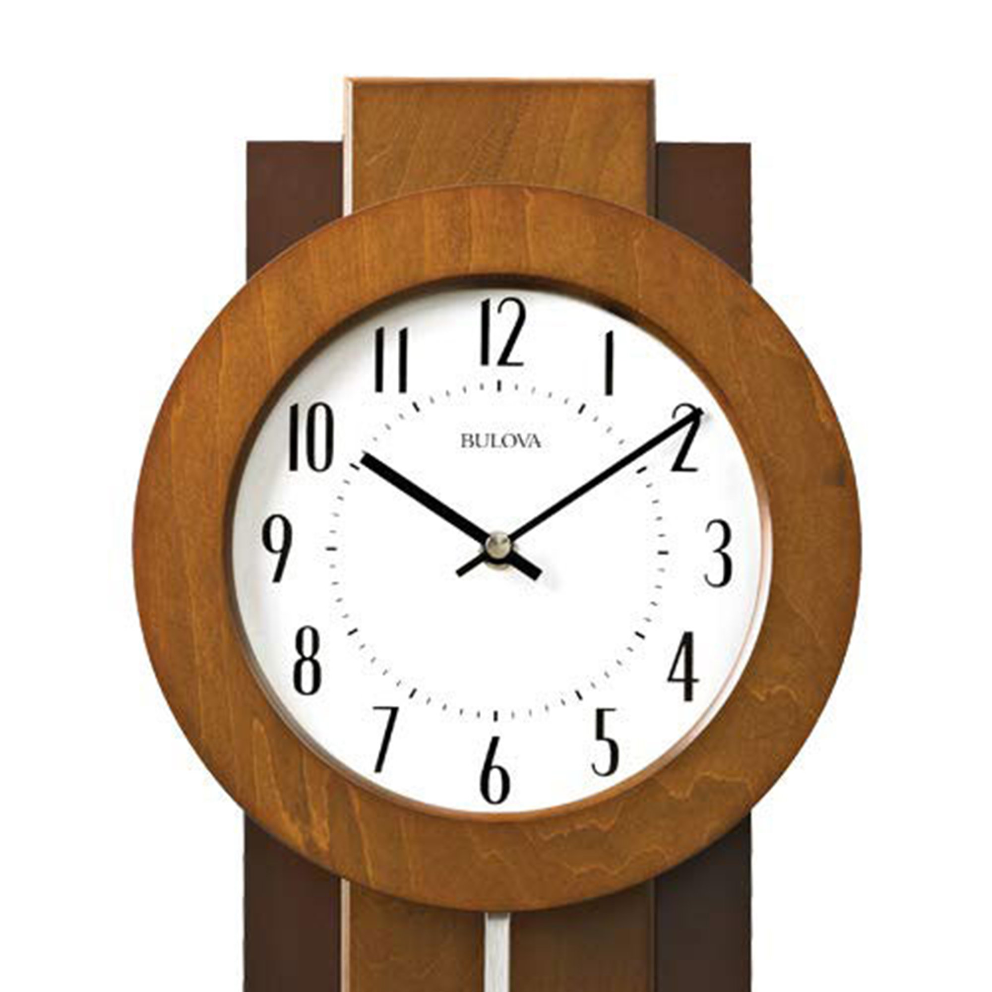 Bulova Clocks C3383 Avent 23 Inch 2 Tone Walnut and Mahogany Pendulum ...