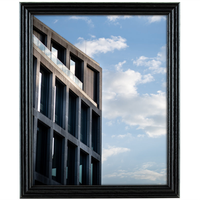 Cadre photo simple en bois biseauté, Noir, L 20 po x H 20 po