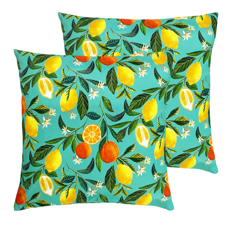 Indoor / Outdoor Abstract Square Cushion, 43cm H x 43cm W