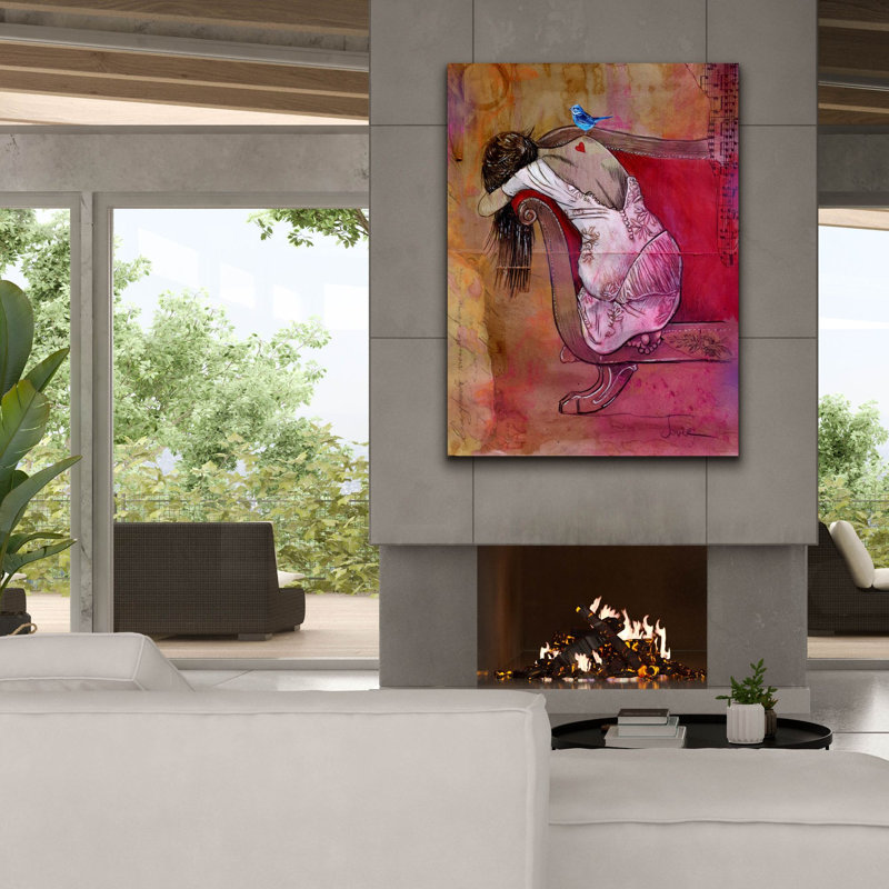 Tableau sur toile « Red Chaise » de Lark Manor par Loui Jover, 66 cm x 86 cm, H 54 po x l 40 po