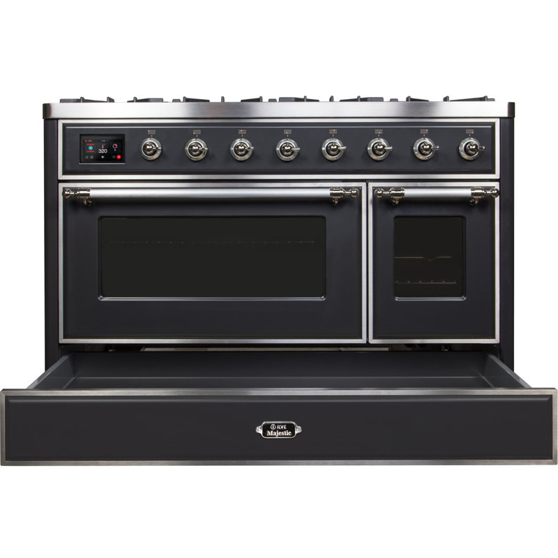 Majestic II 48" 5.02 cu. ft. Freestanding Dual Fuel Range with Griddle, Stainless Steel/Bronze, Natural Gas