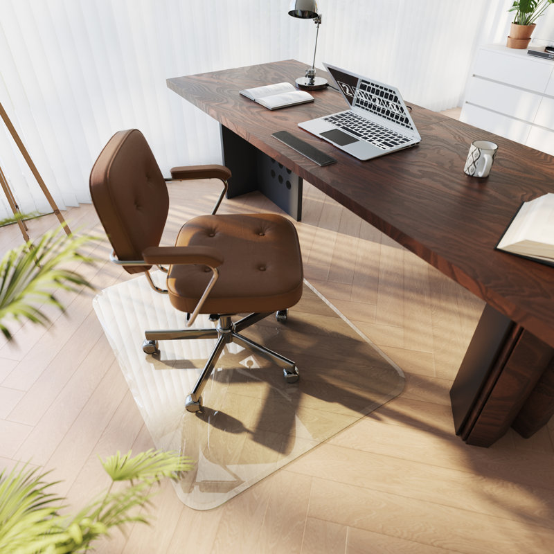 Premium Tempered Glass Chair Mat With Exclusive Beveled Edge, The Ultimate In Office Elegance By Clearly Innovative, Office Chair Mat For Carpet Or Hardwood Floor