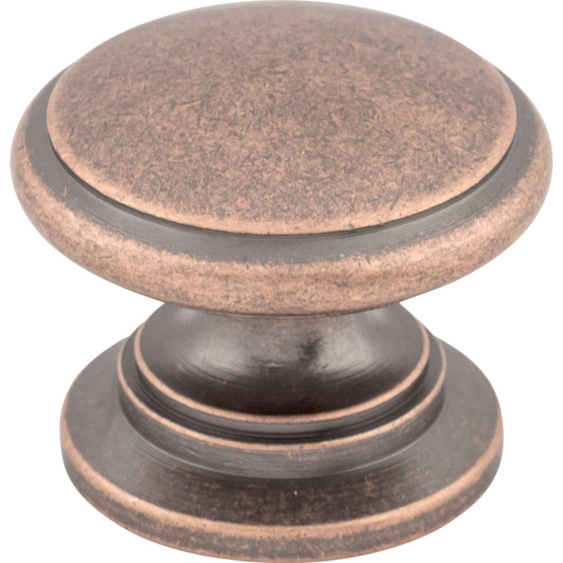 Ray 1 1/4" Diameter Round Knob, Antique Copper