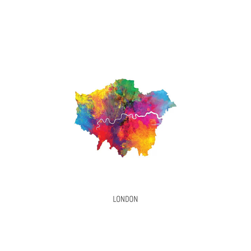 London Map by Michael Tompsett - Wrapped Canvas Painting, 101.6 cm H x 66.04 cm W x 3.175 cm D