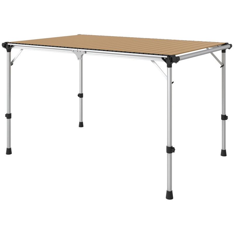 Folding Camping Table, Adjustable Height Aluminum Table