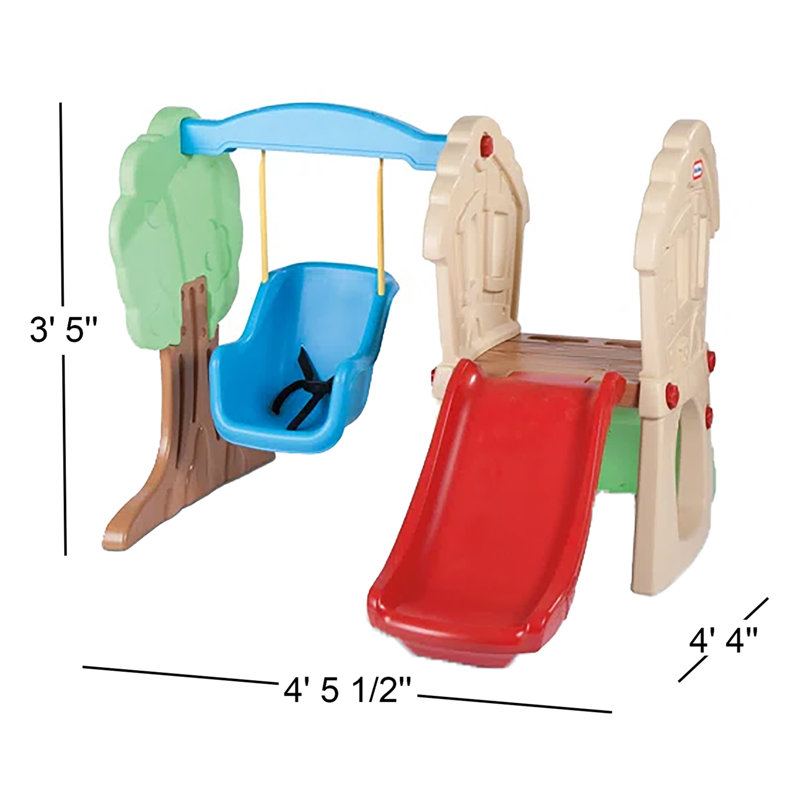 Multicolor Plastic Toddler Climber and Swing Playset