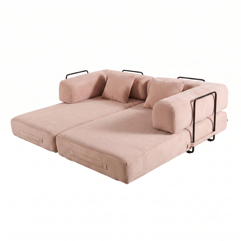 Canapé-lit convertible avec coussin, canapé-lit pliant pour salon, l 78,7 po, Pink