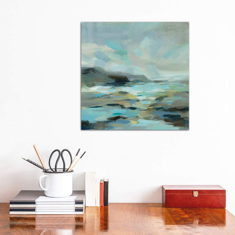 Blue Lagoon by Silvia Vassileva - Wrapped Canvas Painting, 45.72 cm H x 45.72 cm W x 3.175 cm D
