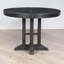 Table de salle à manger extensible, de forme ronde à ovale, feuille amovible de 14 po, plateau en placage de chêne, base à piédestal, maison de campagne moderne, salle à manger-132680434