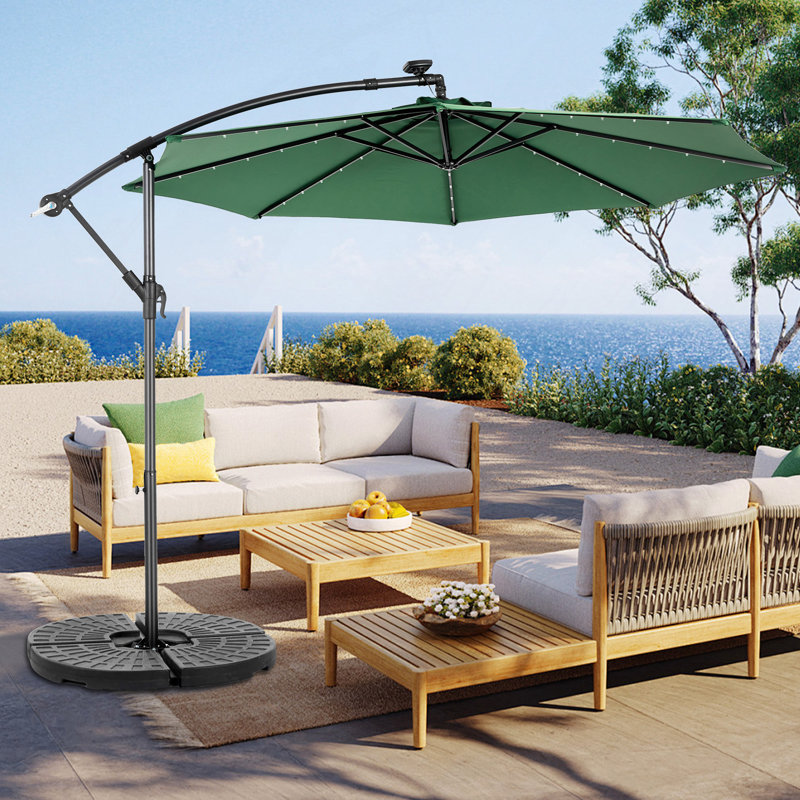 Parasol d'extérieur à DEL 10 pi, Vert foncé