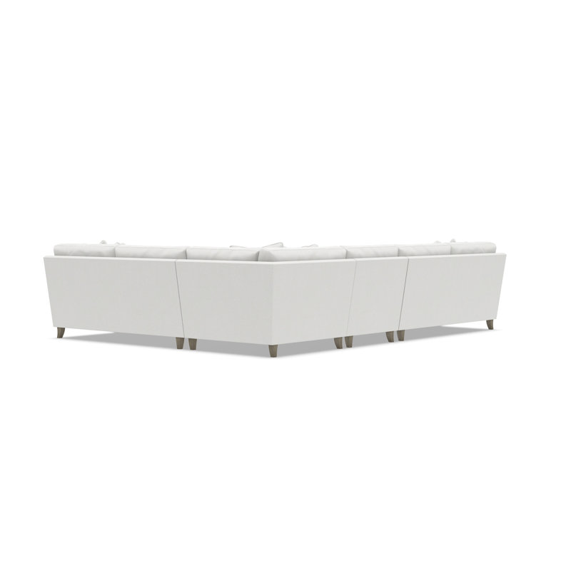 Bernhardt Mila 4-Piece Fabric Sectional, White Polyester Blend, 33.5" H x 137" W x 107" D, Right Hand Facing