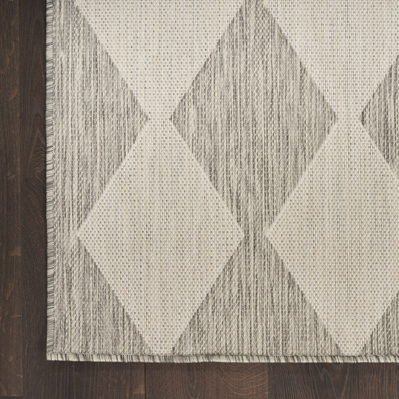 Positano Indoor / Outdoor Rug, Rectangle 5' x 7', Gray/Cream