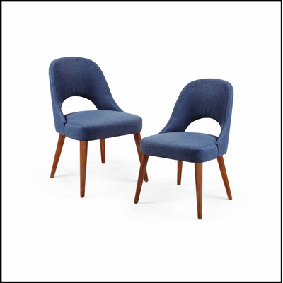 Dining Side Chairs, Set of 2 with Thick Cushions and Skin-Friendly Fabric for Comfortable Seating and Natural Wood Frame for Stability