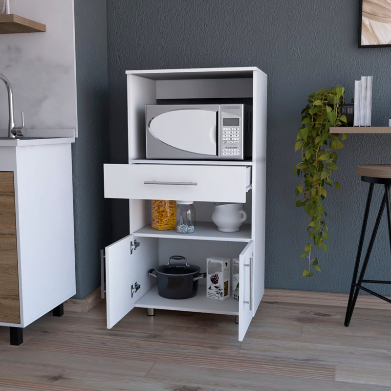 Armoire garde-manger chic pour micro-ondes avec tiroir et espace de rangement organisé