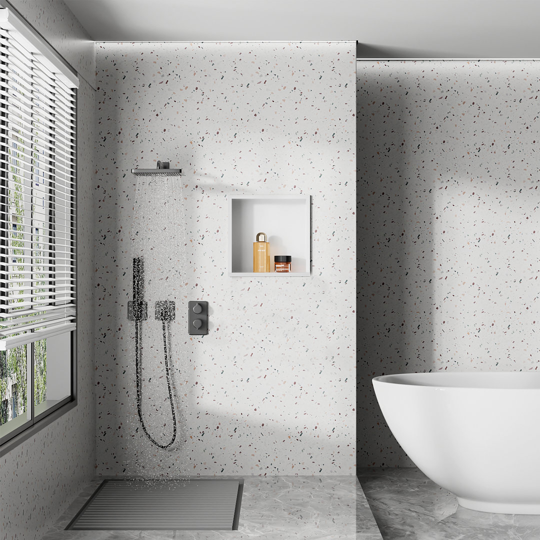 Pevzner Stainless Steel Shower Niche, Recessed Shower Niche Wall Mounted, 5colors shower shelf 30 x 30cm