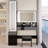 Extra Large Led Mirror Vanity Table + Led Dressing Mirror Cabinet + Cushioned Stool, Double Large Led Mirror, Touch Control, 3-Color Switch, Brightness Adjustable, Multi-Layer High Capacity Storage-898872917