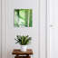 Key storage cabinet, Opens to the right, 30x30x5, White, Green leaves with distinct lines, 