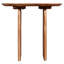 Charmante table d'appoint ovale en bois d'acacia avec base à double piédestal pour les maisons élégantes