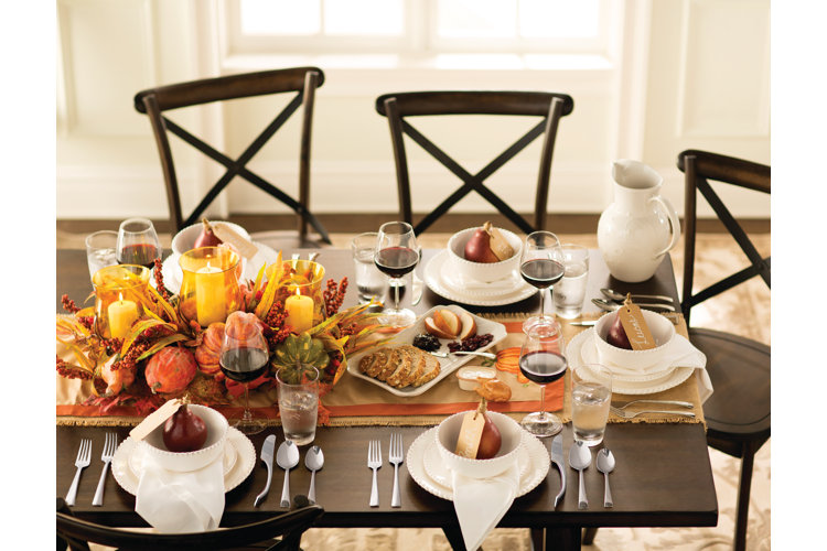 Harvest-themed centerpiece.