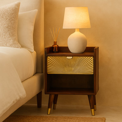 Cotreau 45cm W Solid Wood Bedside Table