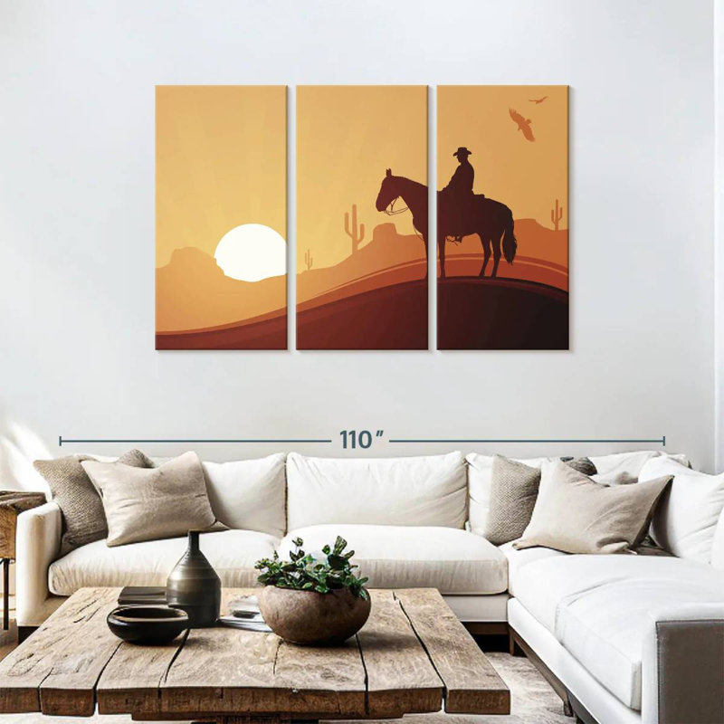 Lelar Desert Cowboy, 48" H x 74" W