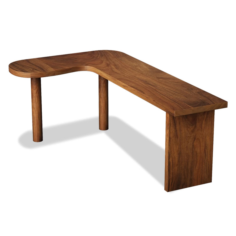 Bureau en bois massif de style nordique en L, L 62,99 po x P 39,37 po