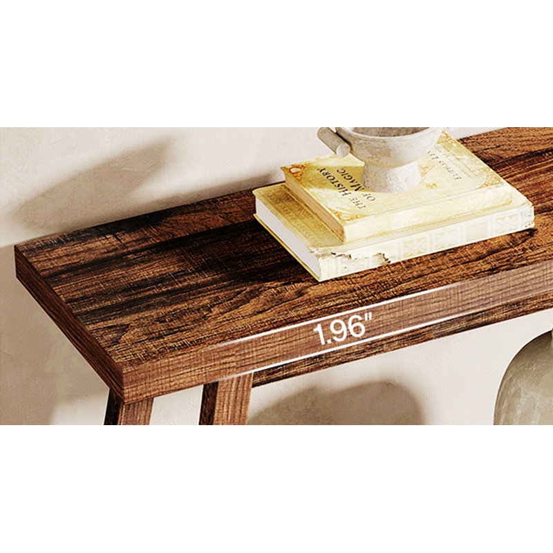 Console Table, Wood Entryway Table With Open Storage Shelf, Rustic Brown