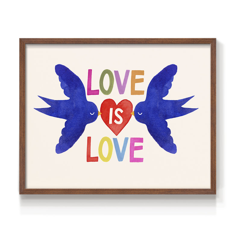 Love Loudly Collection A -Framed Print - Restickable, 22" H x 28" W, Walnut