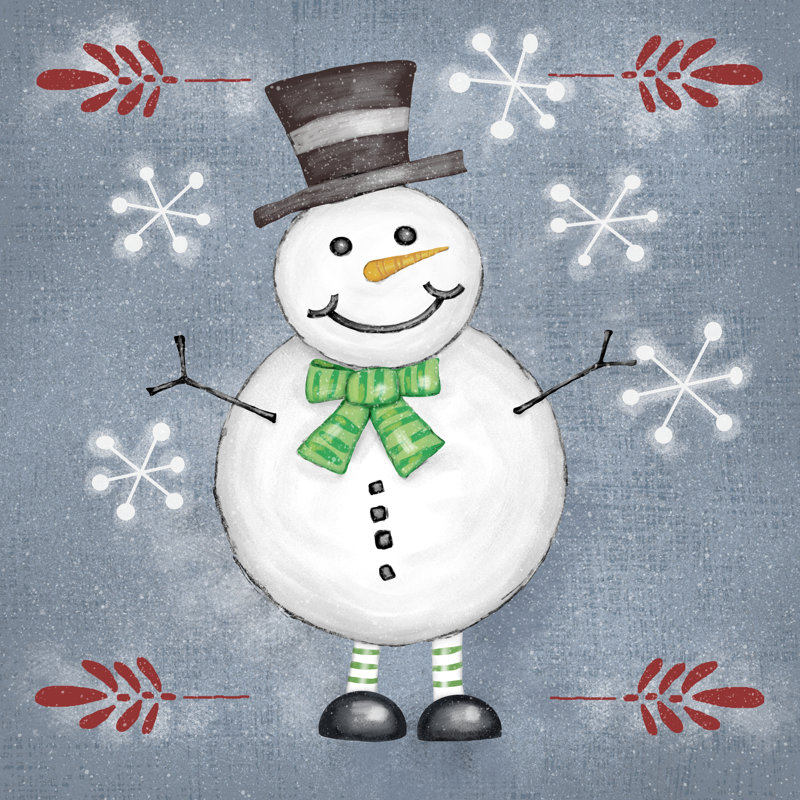 Folksy Christmas II - Wrapped Canvas Print, 76cm H x 76cm W