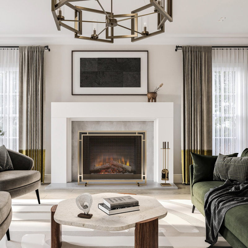 Sabine Contemporary Wood Fireplace Mantel Surround 56" x 42" Opening - 80" x 54" Overall - White Paint on Poplar, 80" L