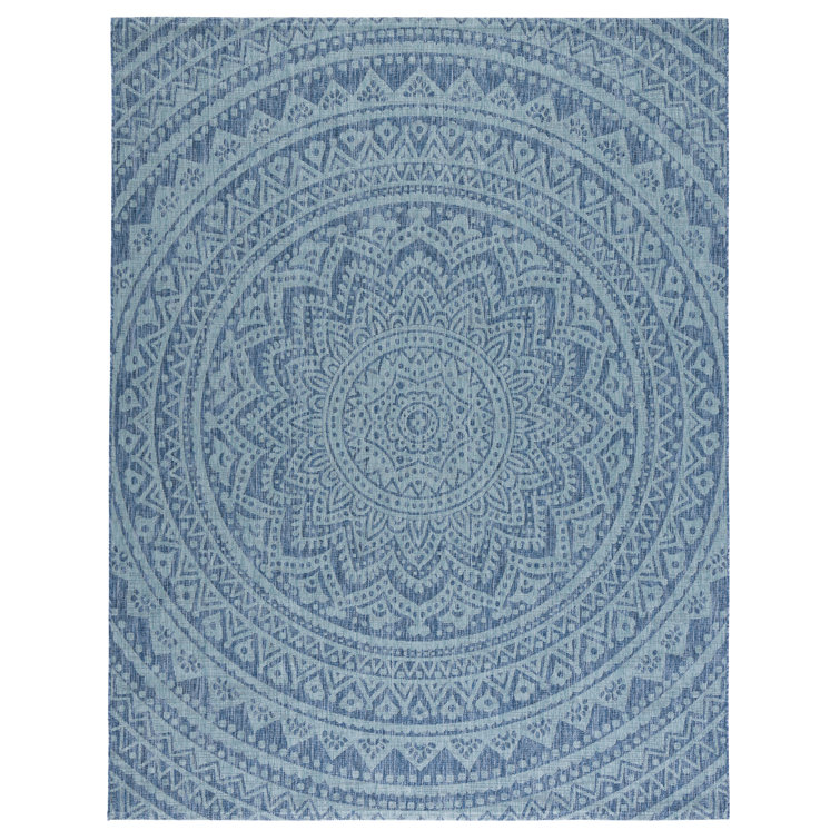 Melida Navy/Aqua Indoor/Outdoor Area Rug